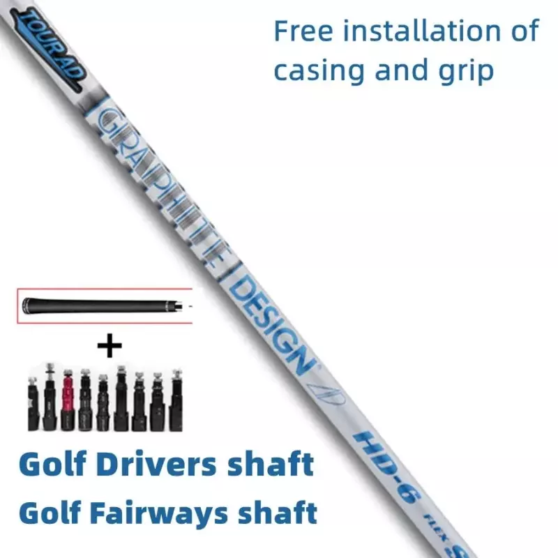 Poros penggerak Golf, AD, HD-6, grafit, poros klub, lengan perakitan gratis dan pegangan, Flex S, R, X, baru