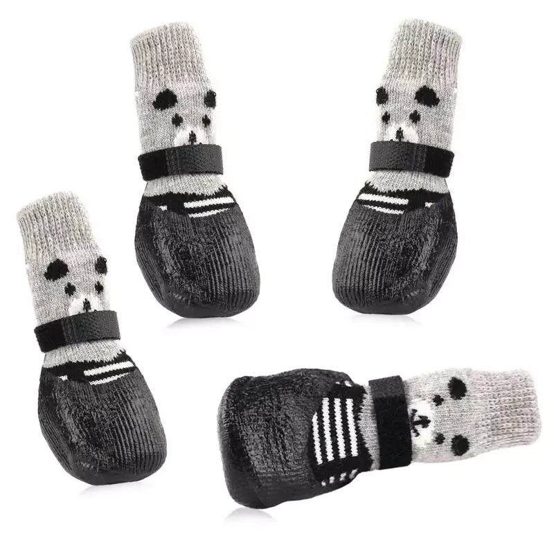 Dog Socks Waterproof Shoes Breathable Socks for Doggy Cat Non-Slip Soles Adjustable Small Dog Paw Socks for Indoor Outdoor