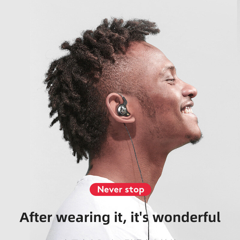 TWS HiFi Wired Headphones auricolare dinamico con cancellazione del rumore con microfono auricolari auricolari Bass Headset per sport Fitness Music