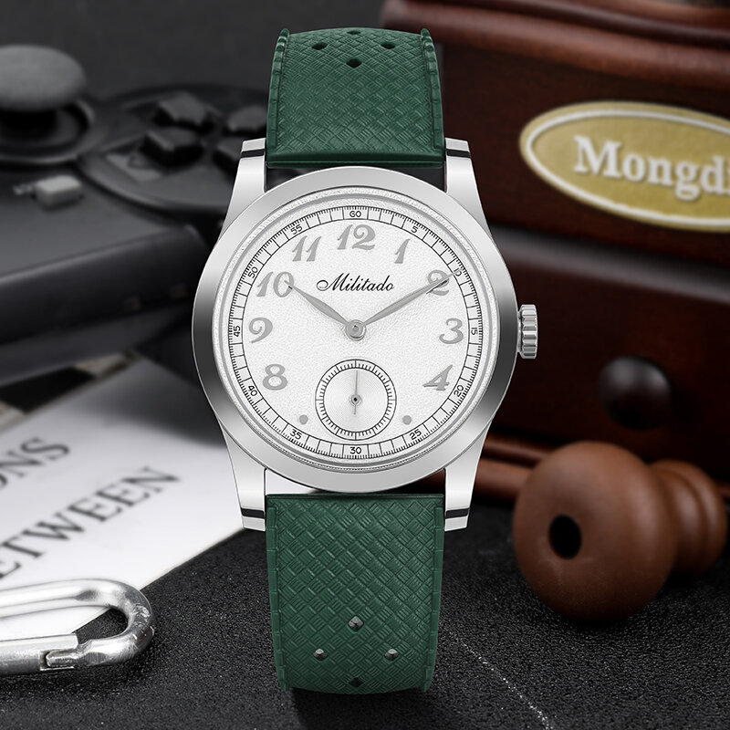 Jam tangan Quartz Militado ML01, arloji bisnis tahan air 100m gerakan VD78, jam tangan baja tahan karat kristal keras kubah