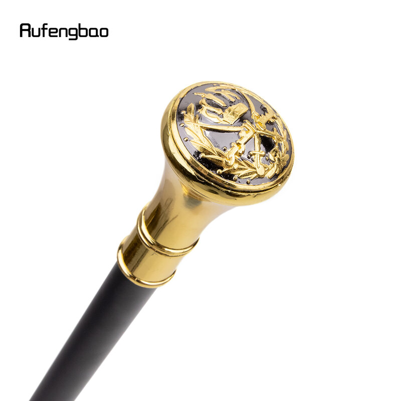 Golden The Middle Ages Sword Cross Totem Single Joint Walking Stick Decorative Cospaly  Fashionable Cane Halloween Crosier 93cm