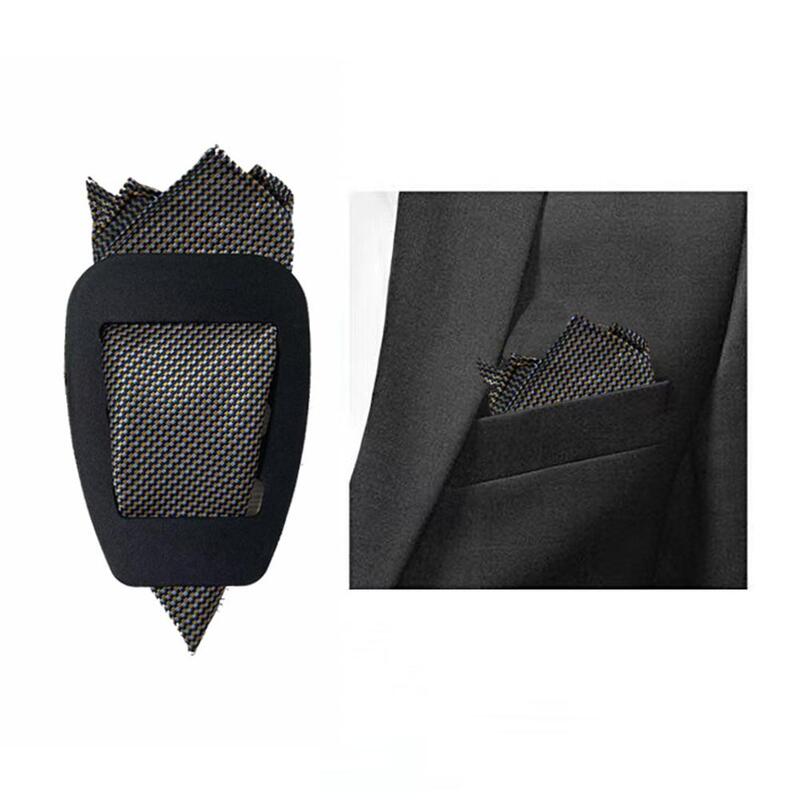1ชิ้นกระเป๋าสี่เหลี่ยมผู้ถือผ้าเช็ดหน้าผ้าไหมคลิปยึดสำหรับชุดทักซิโด้แจ็คเก็ตเสื้อกั๊ก W6X6อุปกรณ์เสริม