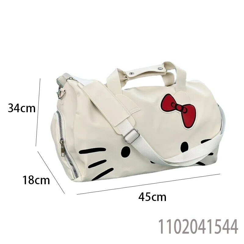 MINISO o dużej pojemności podróżny bagaż podręczny designerskie torby luksusowy uroczy Hello Kitty wodoodporny worek marynarski popularnej marki