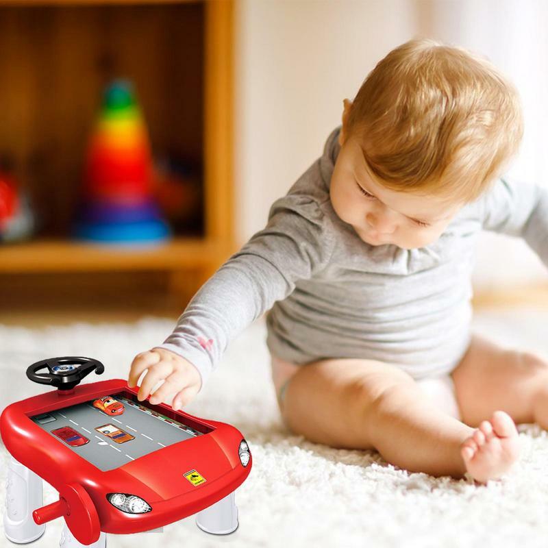 Kids Steering Wheel Simulation Toy Car Driving Activity Role Play Toy With Car Sounds MusicToddler Early Driving Educational Toy