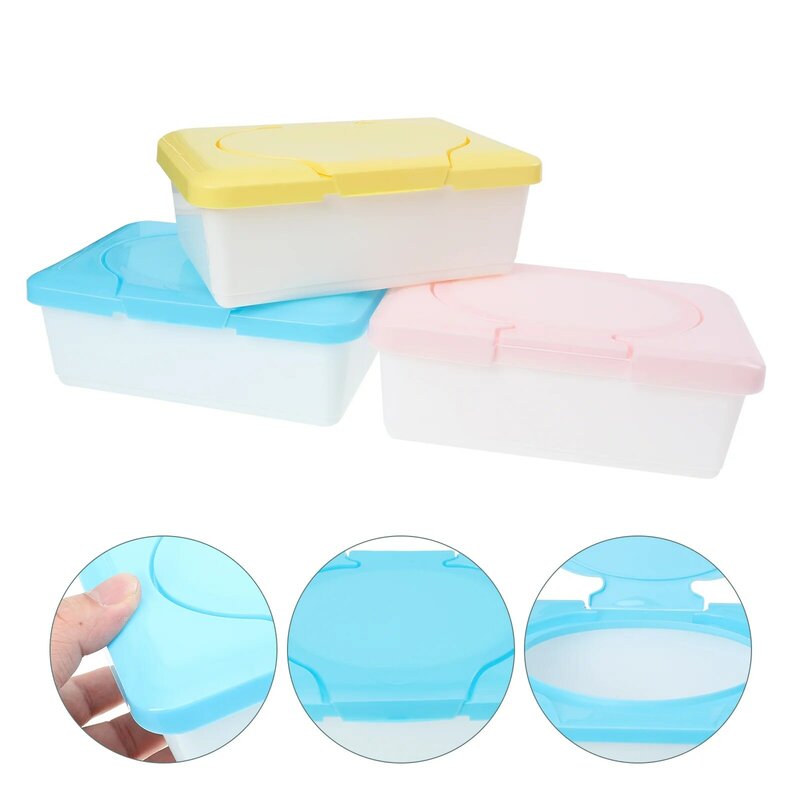 Wet Wipe Container Dispenser: 3pcs Portable Refillable Wipe Holder Hanging Wipes Case Diaper Wipes Dispenser Wipe