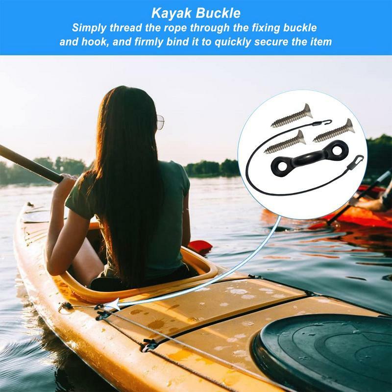 Kayak Tie Down Kit Tie Down Hardware For Canoe Canoe Accessories With C-Shaped Buckle Hook Rope Screws Duffle Bag Secure Gear