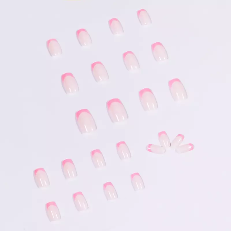 24Pcs/Set Full Cover False Nails Ballerina Wearable Nail Art Tips French  Coffin Fake  With 24Pcs Glue Sticker