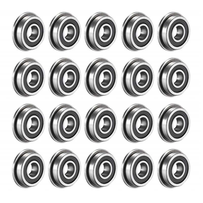 20Pcs F695-2RS Bearing 5X13x4mm Flanged Miniature Deep Groove Ball Bearings F695RS For VORON Mobius 2/3 3D Printer