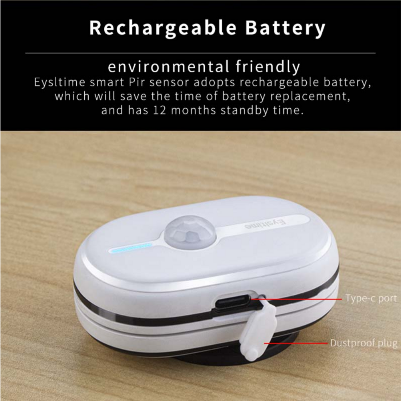 Rotatable Foldable Tuya App Smart Life Intelligent Zigbee Security Human Infrared Sensor Rechargeable Detector PIR Motion Sensor