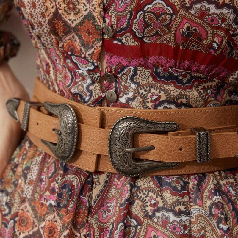 Corsé a cinturón elástico con doble hebilla, cinturón Ceñidor para mujer, envoltura elegante para cintura, elegante