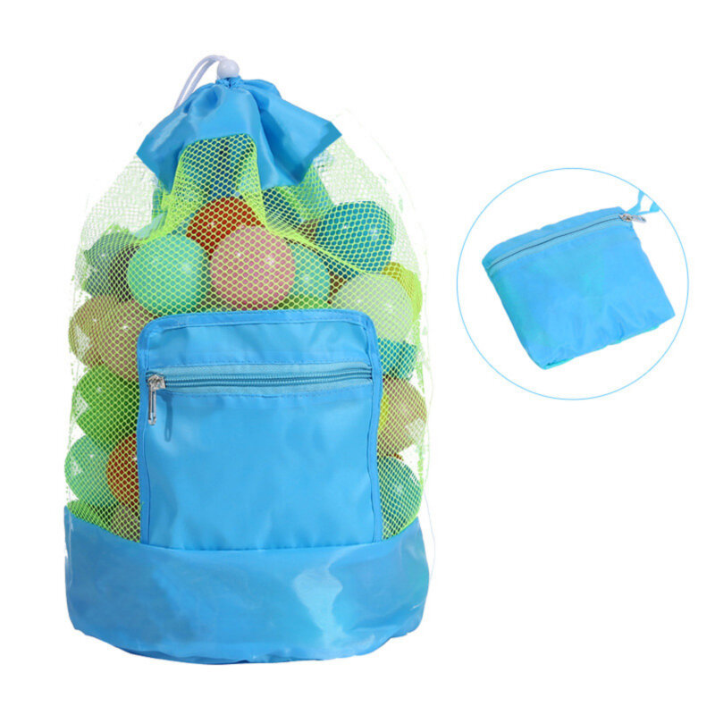 Tas pantai portabel, tas renang jaring dapat dilipat untuk anak-anak, mainan pantai, tas penyimpanan, tas renang anak-anak luar ruangan