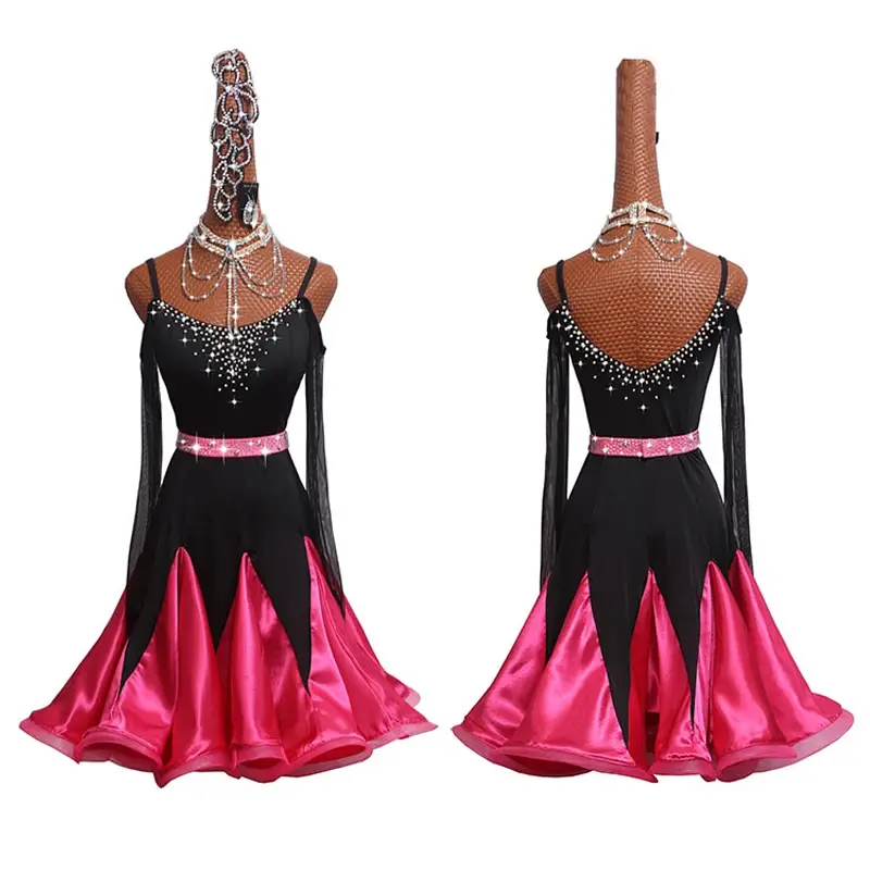 Summer Sexy Lady Latin Dance Dress High Quality Long Sleeve Ballroom Dancing Dresses Women Stage Competition Practice Clothing