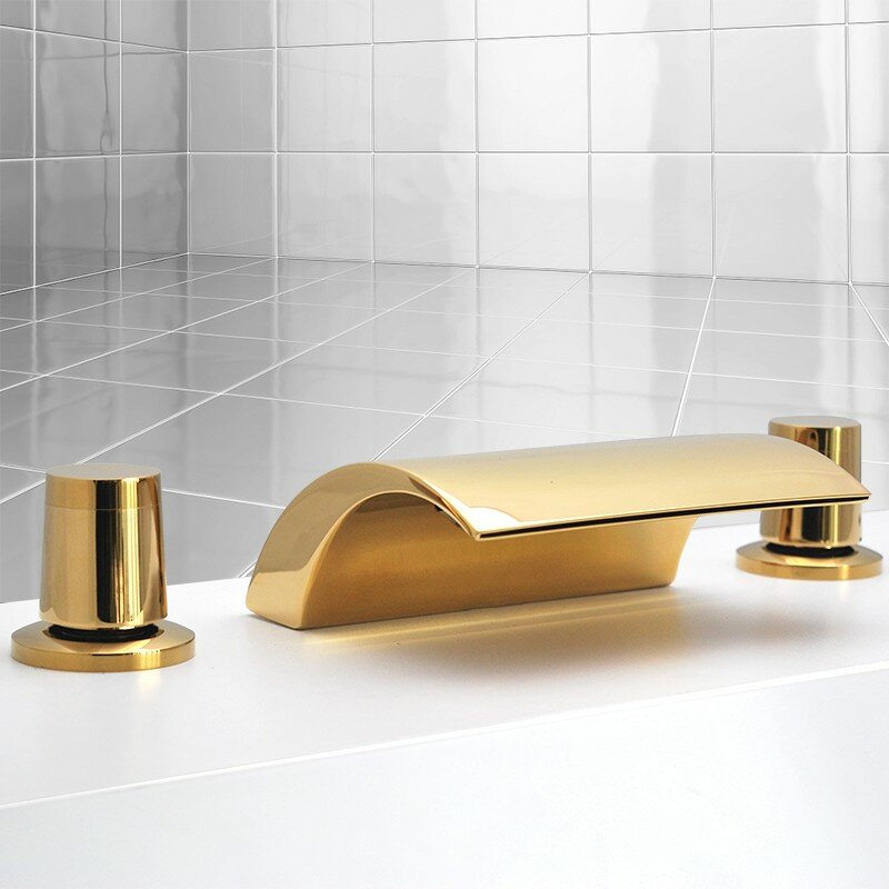 Grifo de entrada de cascada de bañera de hidromasaje, reemplazo de mezclador de Spa, Color dorado/negro mate/cromado