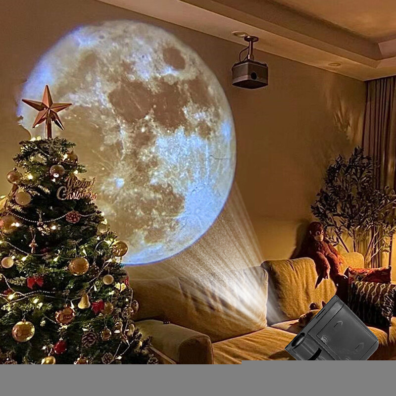 Lampe de projection Moon Galaxy, veilleuse créative, 16 cartes, feuilles