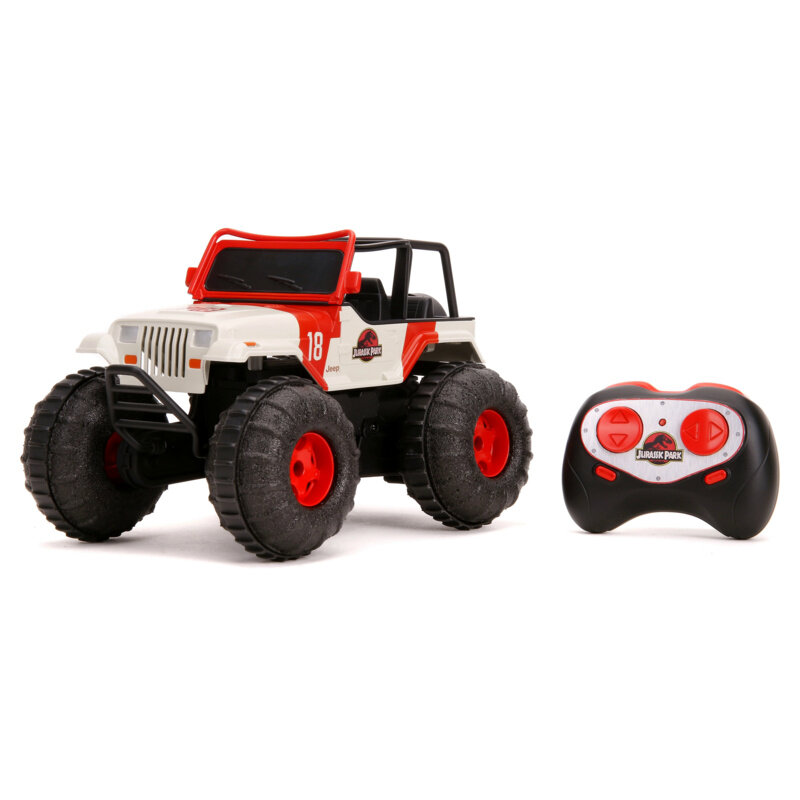 Jurassic World 10.5 "Wrangler Water and Land RC Radio Control Cars (bianco/rosso)