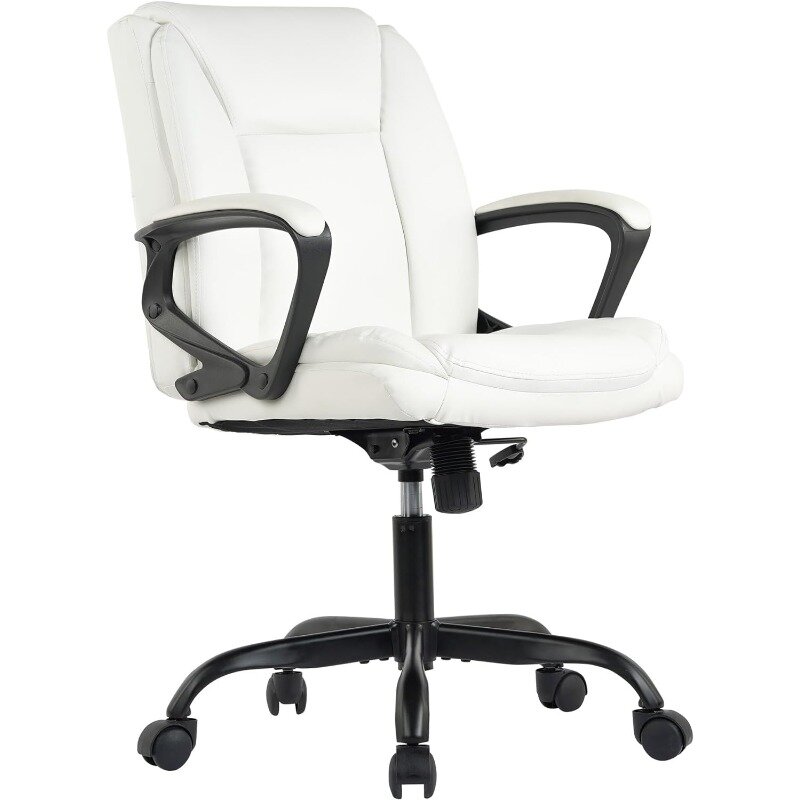 كرسي مريح من الجلد الصناعي الأسود للمنزل والمكتب ، دوار دوار تنفيذي ، كراسي مكتب
