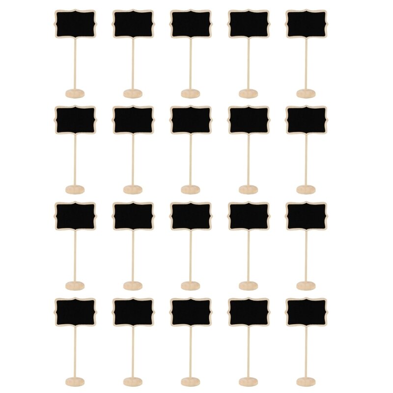 20 Stuks Mini Schoolborden met Schildersezel Stand Krijtbord Borden Prikbord Borden voor Bruiloft en Evenement Decoraties Y3ND