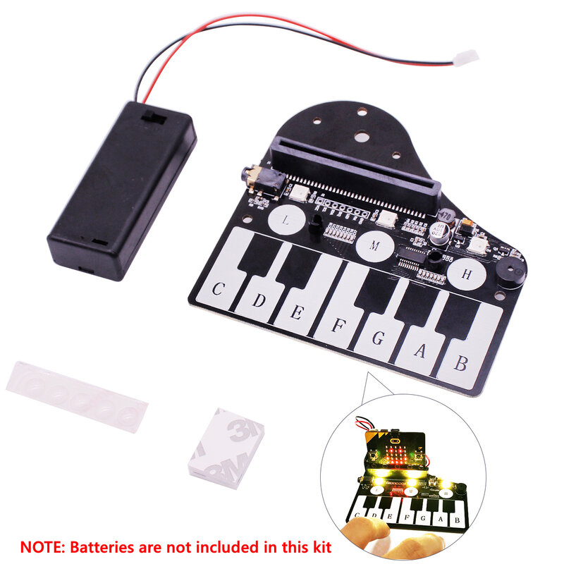Placa de expansão Yahboom Microbit com botões Buzzer e Touch, Piano DIY Design eletrônico, brinquedo educacional programável para crianças