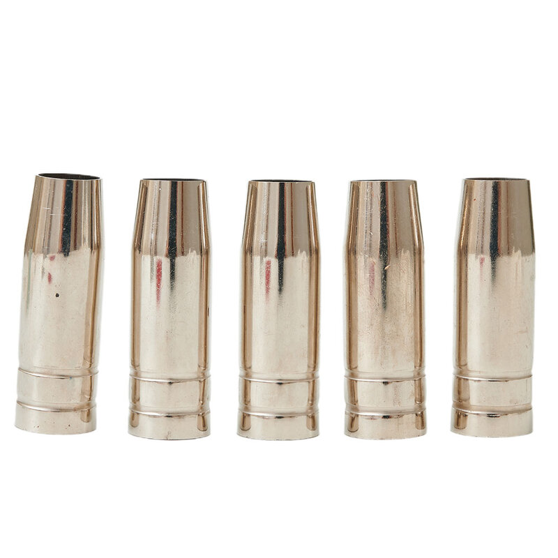 5pcs MIG MB15 Conical Nozzle Shroud Style Welding Welder Gas Push On Accessories 54mm Length Outer Diameter 18mm Inner Hole 12mm