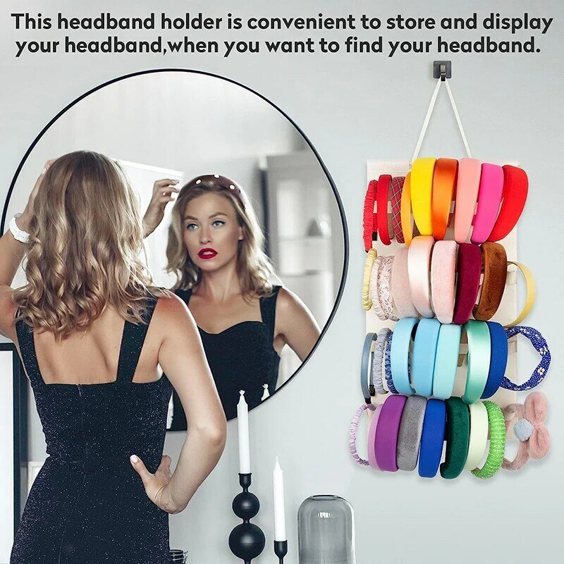 Hanging Wall Headband Holder For Women Girls Felt Headbands Organizer Hair Bow Storage Hairpins Hair Accessories Display Stand
