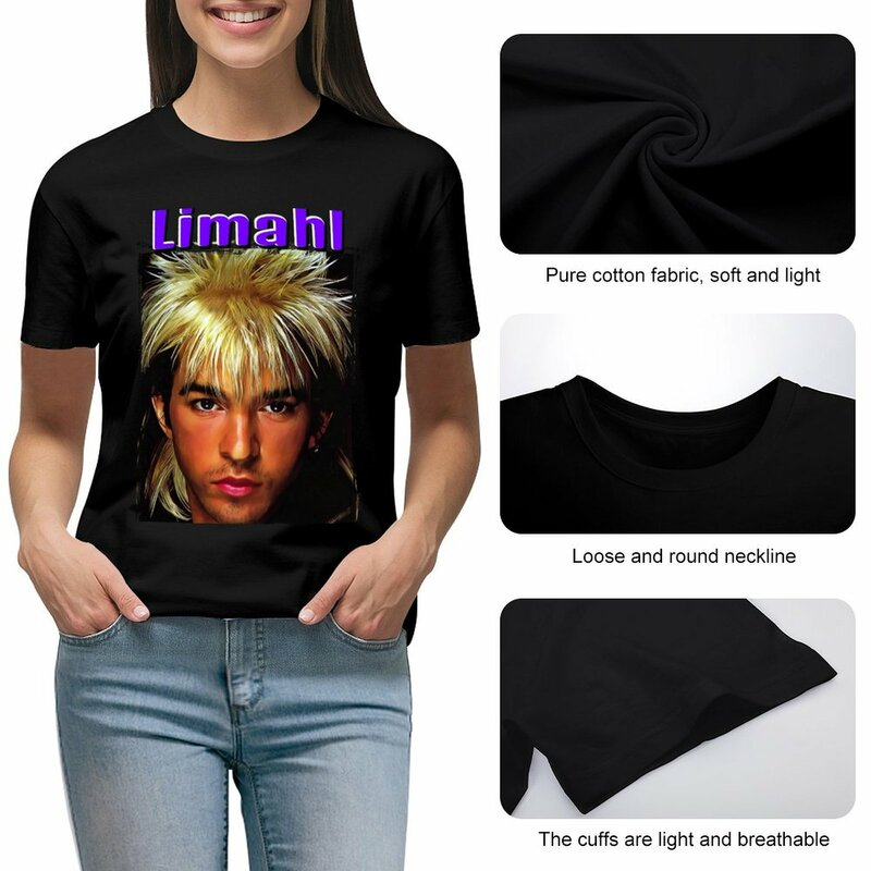 Limahl band T-shirt korean fashion cute tops cat shirts for Women
