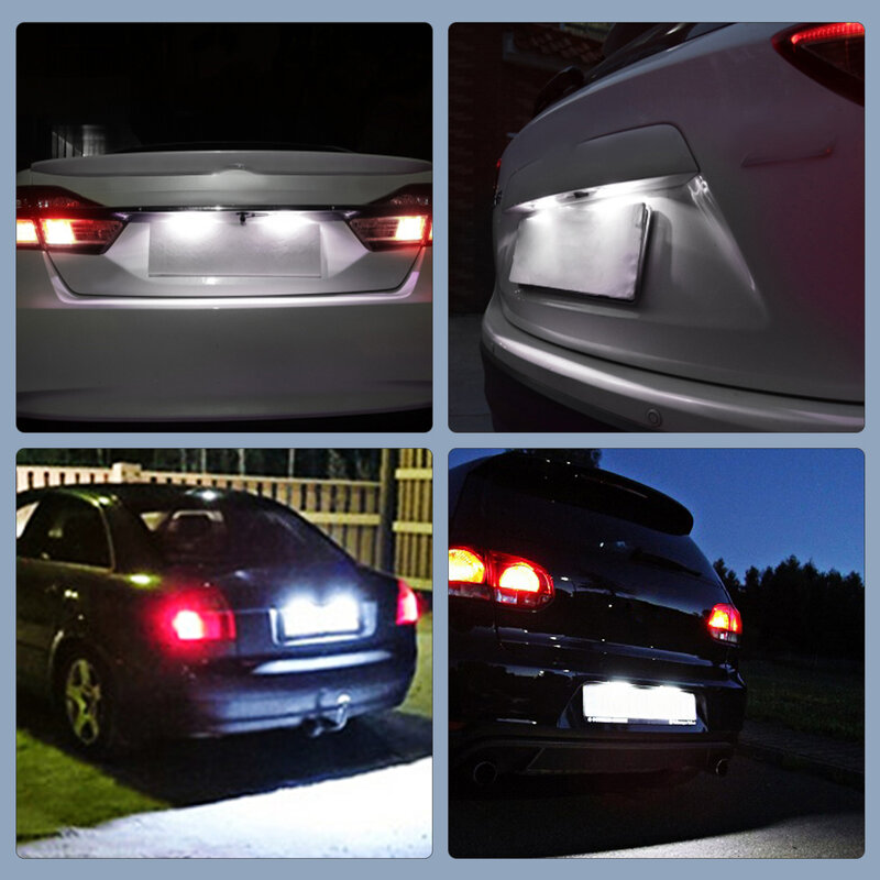 Luz de matrícula do carro, Lâmpada LED, Autopeças, Branco, 6500K, Skoda Octavia 2 Facelift, 2pcs