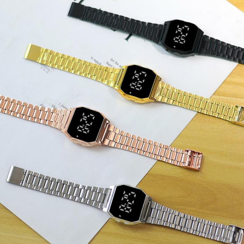 Jam tangan untuk pria dan wanita jam tangan kuarsa Digital Led kasual mewah kedap air untuk pria dan wanita