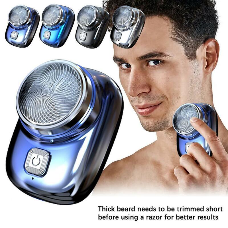 Barbeador elétrico portátil para homens, mini-barbear recarregável USB, navalha do tamanho do bolso