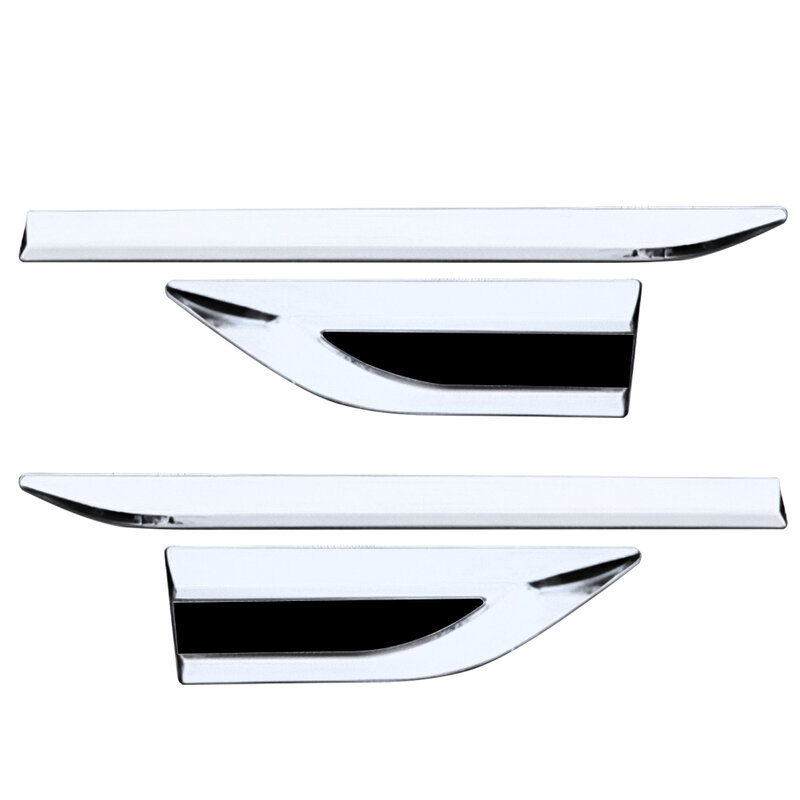 Car SUV Body Front Door Side Fender Trim Dagger Emblem Sticker Cover Accessories Badge Stripe Decal Decor Silver&Black Universal