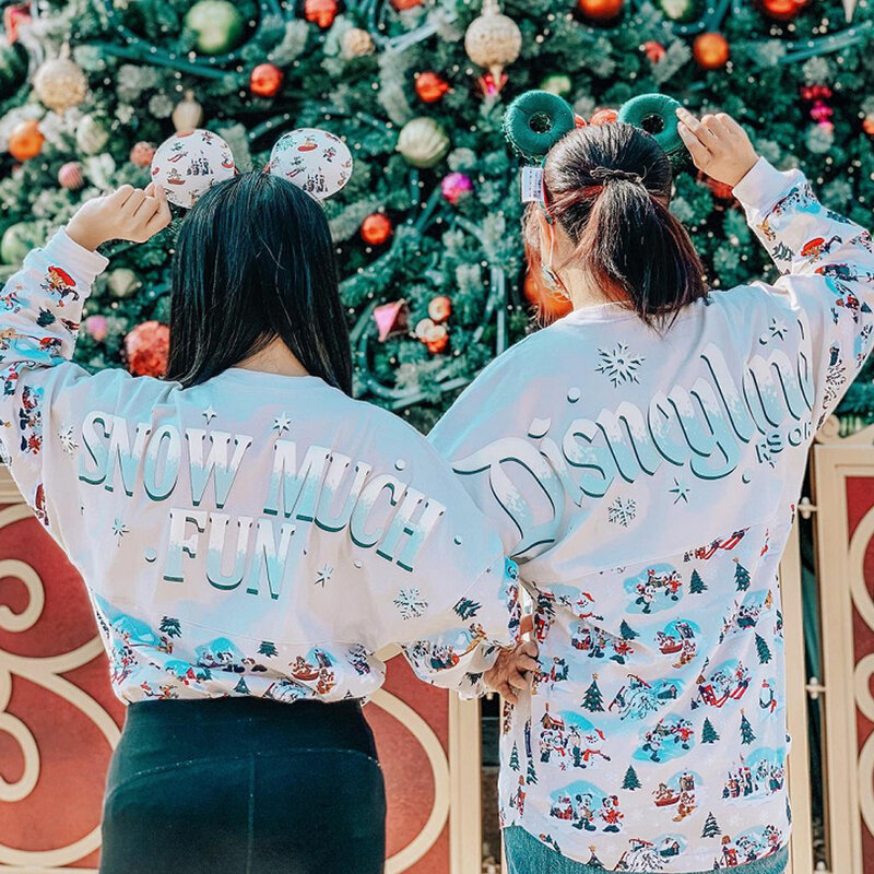 Disney feminino casal mickey mouse hoodies moletom disney world castle 2022 casual carta solta o-pescoço manga longa bonito jumper