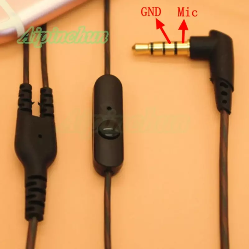 Aipinchun 3.5mm DIY Earphone Audio Cable with Mic Headphone Repair Replacement Wire 120cm Length Connector AA0185