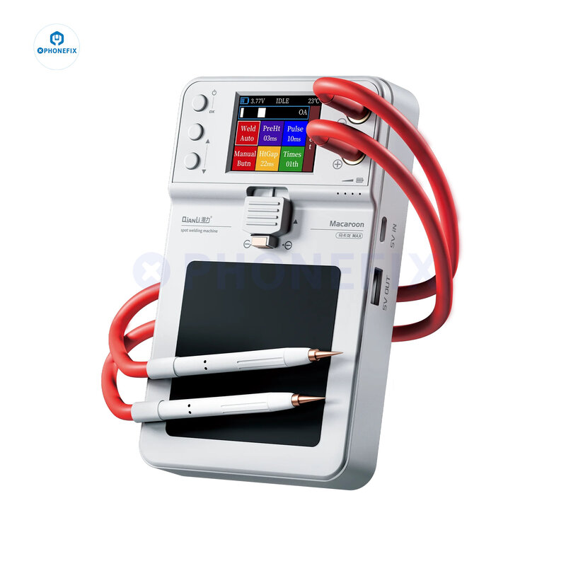 Аппарат для точечной сварки Qianli Macaron 2S, регулируемый 6-Скоростной импульсный таймер, микроточечный сварочный аппарат для ремонта аккумуляторов 11, 12, 13, 14, 15PM
