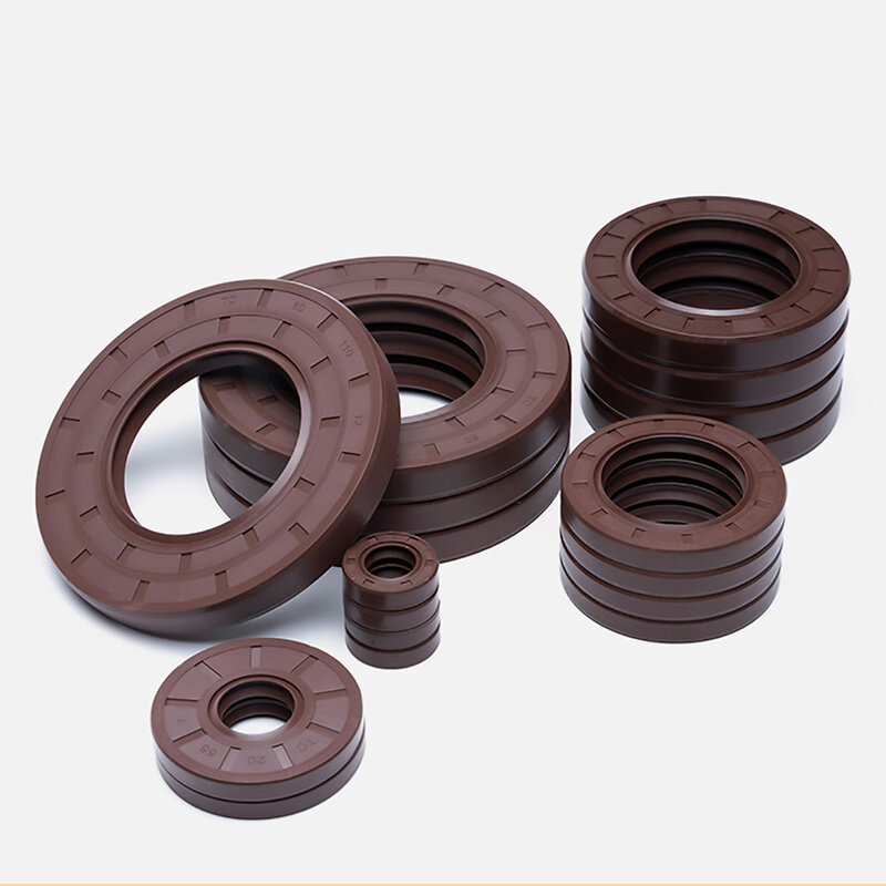 FKM Framework Oil Seal TC Fluoro Rubber Gasket Rings Cover Double Lip with Spring for Bearing Shaft ID 40/45/50mm