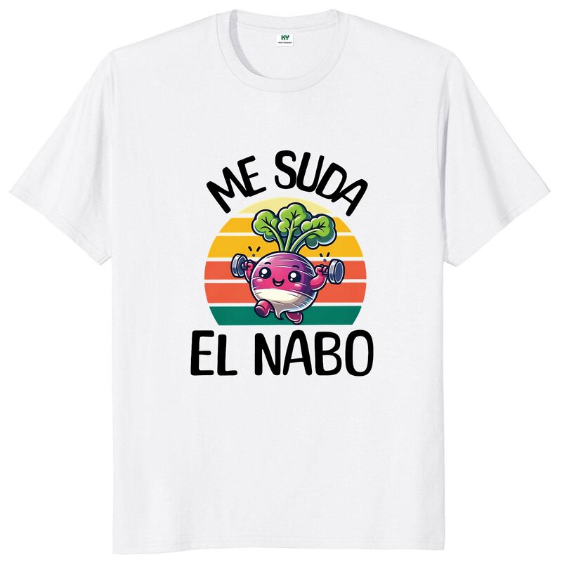 Engraçado Me Suda El Nabo Texto Camiseta, 100% Algodão, Manga Curta, O-pescoço, Soft Tee Tops, Texto Engraçado, Gíria Geek, Unisex, Tamanho UE