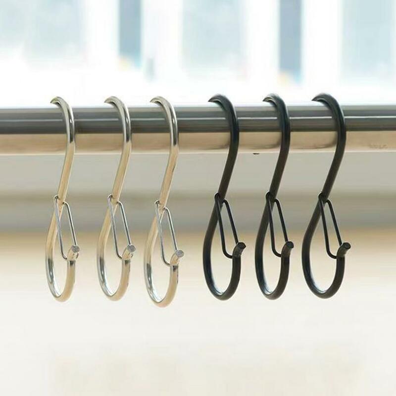 Closet S-hooks Heavy Duty Bathroom Hooks Set for Windproof Hanging Safety 12 Pcs Anti-slip S Hooks for Closet Kitchen Utensils