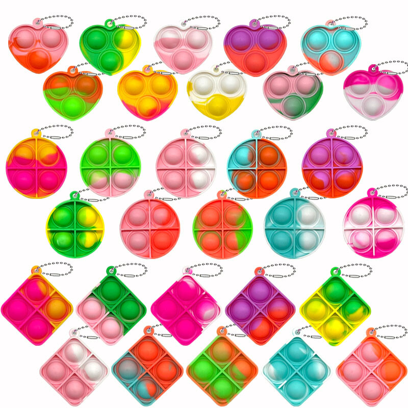 10/30PCS Pop Fidget Toys Mini Pop portachiavi giocattoli per bambini Fidgets Pack giocattoli sensoriali pacchi sfusi ridurre la pressione bomboniere regali