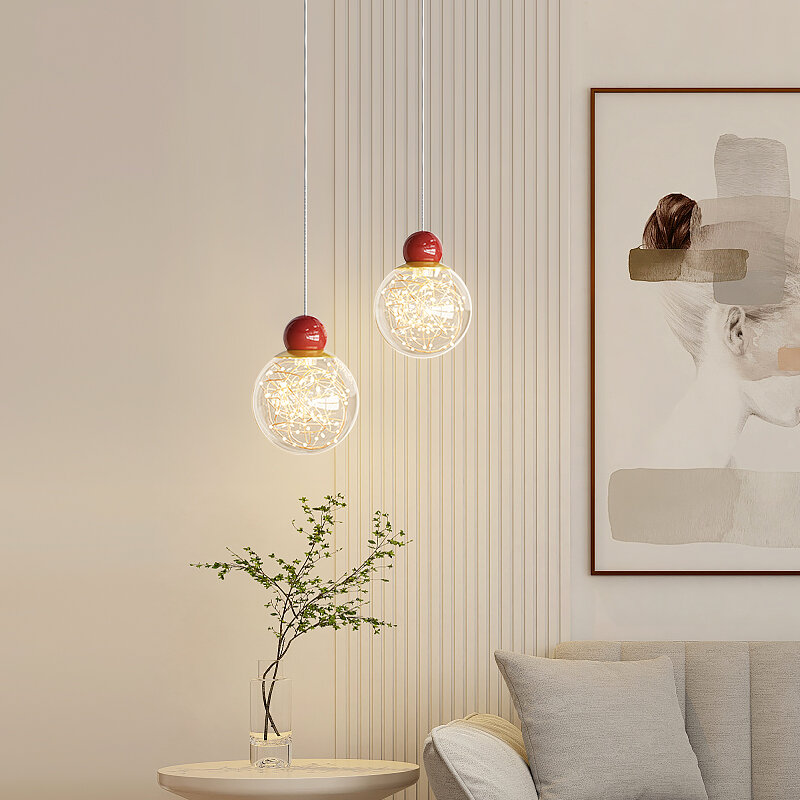 Nordic Led Pendant Lights Art Decor Bedside Chandelier Hanging Lamp For Bedroom Living Room Dining Room Pendant Lamp Fixtures