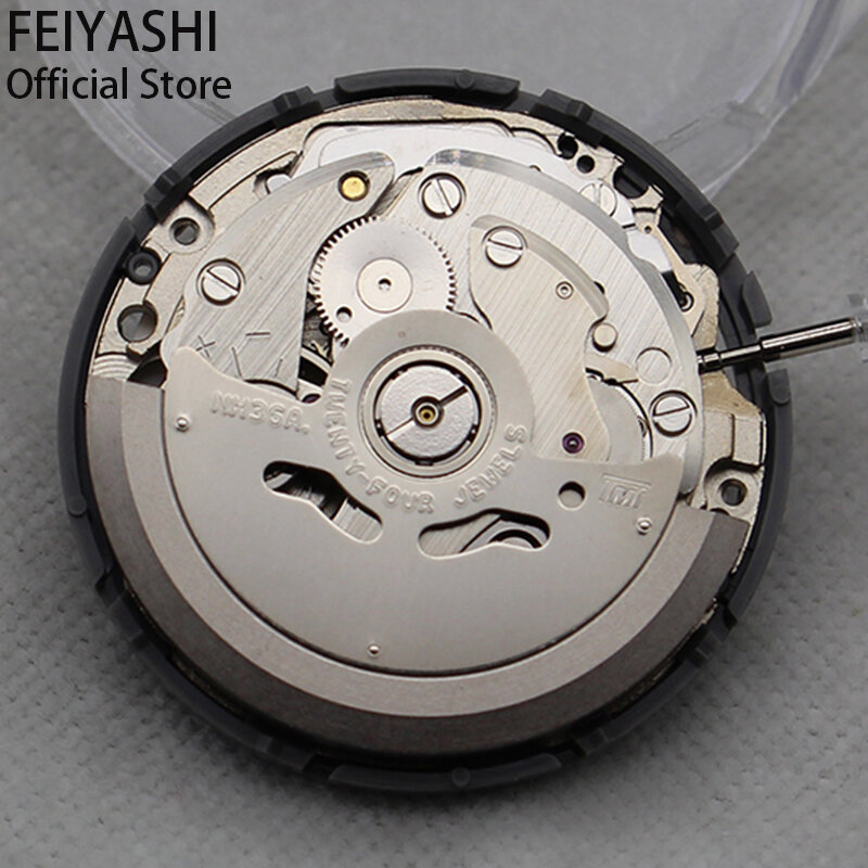Jam tangan pria NH36A, gerakan mekanik otomatis, mahkota jam tangan pria asli Jepang, aksesori perbaikan, bagian Minggu tanggal