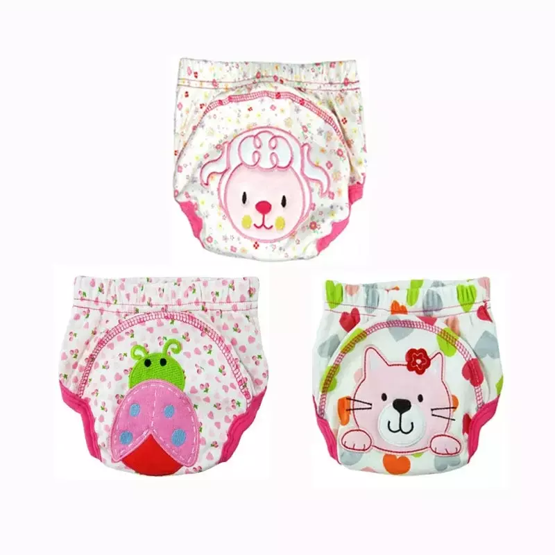 3pc Baby Diapers Lovely Cartoon Waterproof Potty Training Pant Panties Newborn Trousers Breathable
