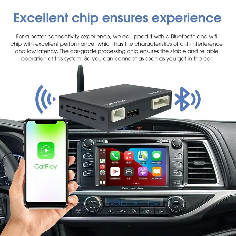Wireless Carplay Android Auto für Toyota Touch2/Entune 2,0 System für Toyota Corolla Camry Auris Rav4 Prius Highlander Auto Video