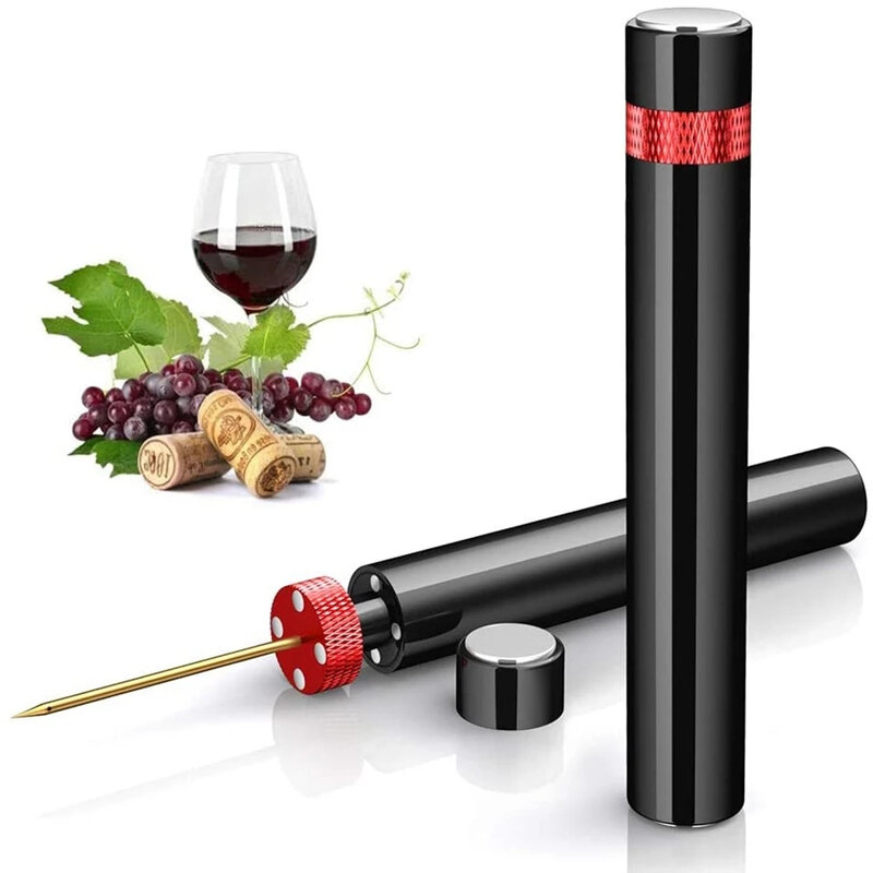 Pompa Udara Pembuka Anggur dengan Pemotong Foil Pena Keselamatan Portabel Pin Penghilang Gabus Pneumatik Pembuka Botol Gabus Aksesori Bar Dapur