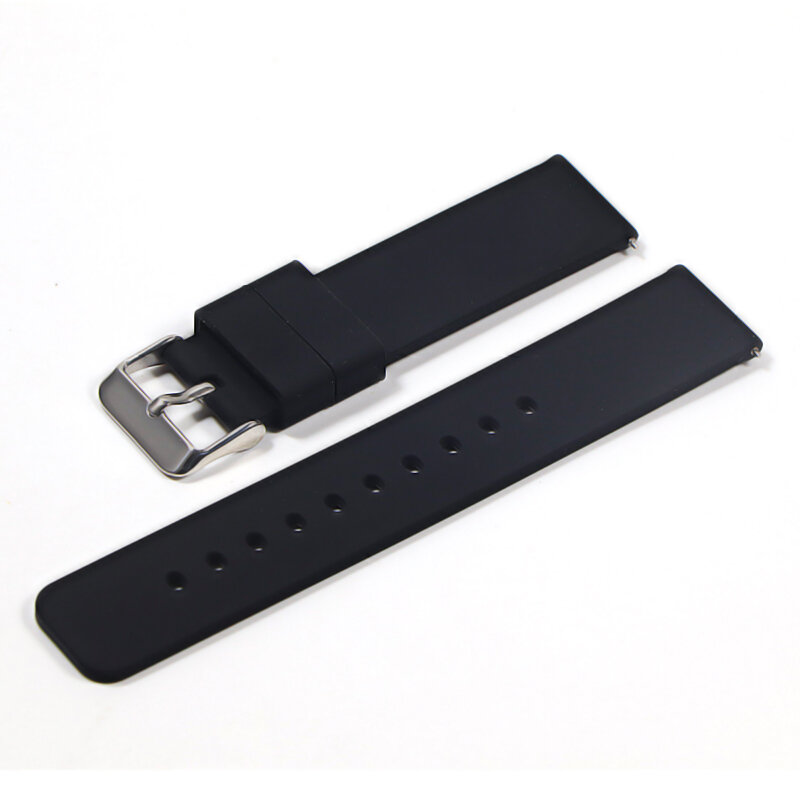 Pulseira de silicone para relógio inteligente, pulseira de liberação rápida, pulseira, 14mm, 16mm, 18mm, 20mm, 22mm