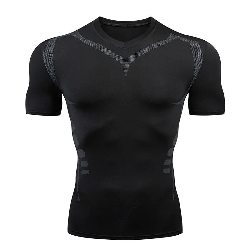Männer Kurzarm Haut ausschlag Schutz Kompression Hemden schnell trocknen Fitness Radfahren Laufen T-Shirt Training Training Unterwäsche Sport kleidung