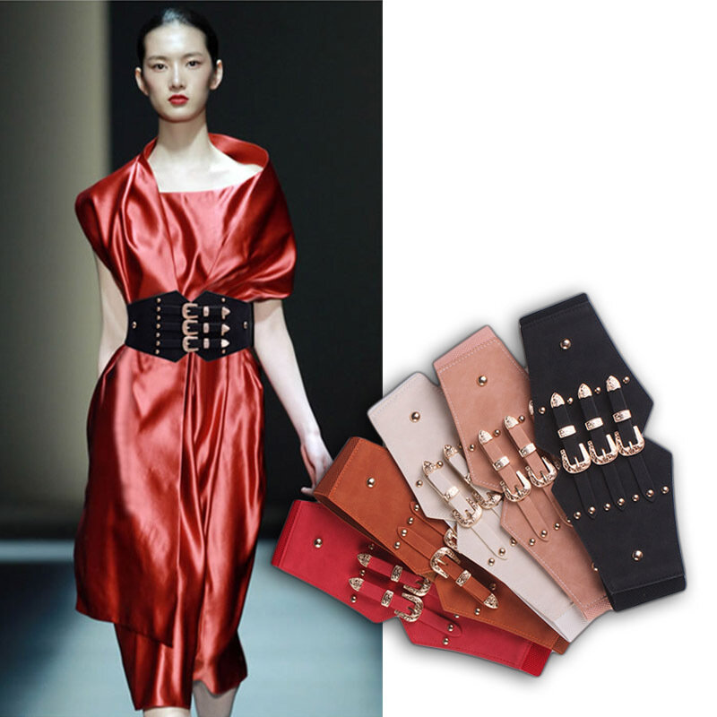 Fashion Trend Women Luxury Waist Sealing ciclismo Alloy Buckle Design per abito femminile Coat High Stretch Waist New Style Belts