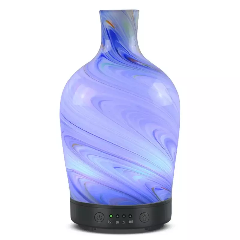 100ml Glass Aroma Essential Oil Diffuser Marble Design Handmade Cool Mist Humidifier Waterless Auto Shut-Off for Home office