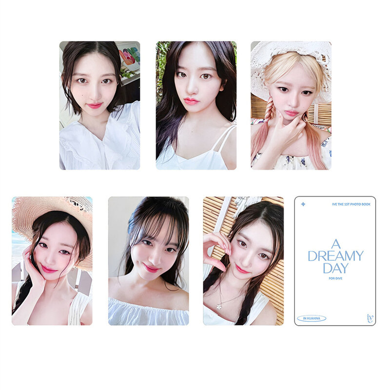Kpop IVE A DREAMY DAY 사진 촬영 폴라로이드 카드 엽서, 양면 방수 LOMO 카드, Gaeul LIZ Leeseo, 여름