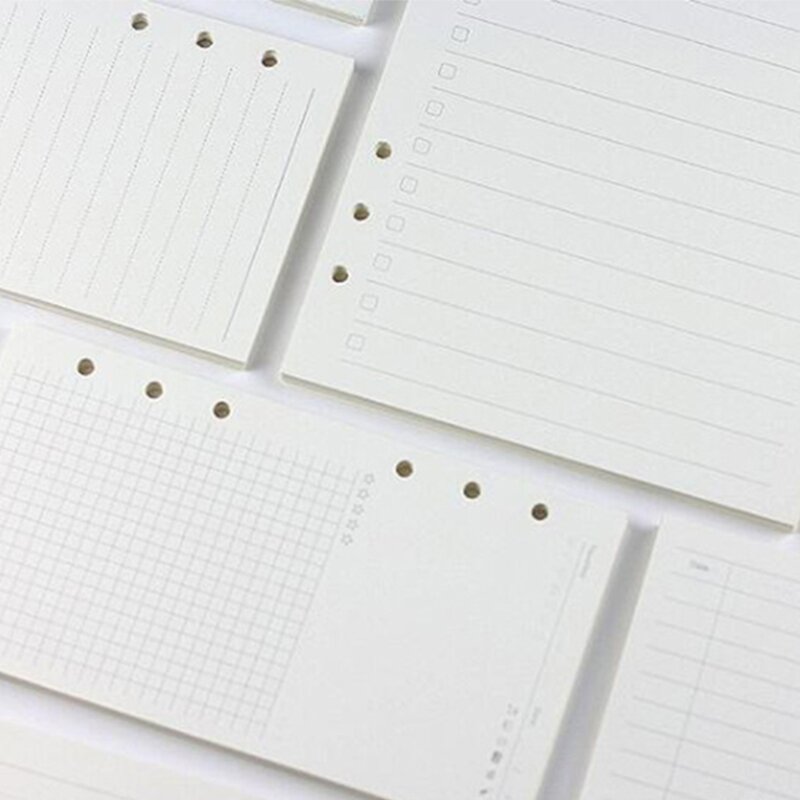 6-rings losbladig opvulpapier voor losbladige notitieboekjes met dubbelzijdige vellen
