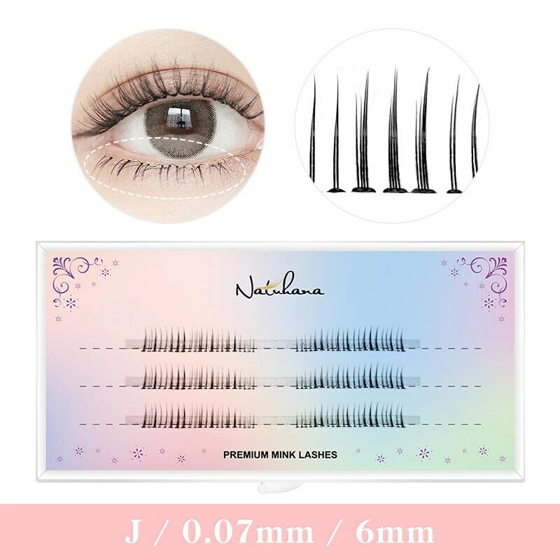 NATUHANA Individual Lashes Mix Bottom Lashes Soft Natural False Eyelashes Lower Under Lash Extension Korean Makeup Tools