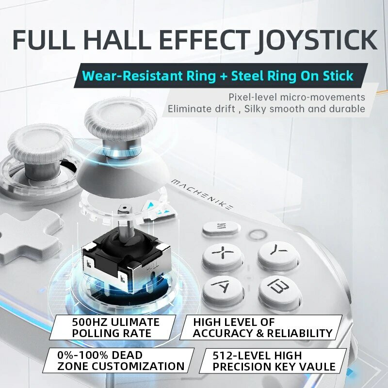 Mando para juegos inalámbrico Machenike G5 Pro Elite Hall Disparador Joystick Mecha-Táctil Botones para Switch PC Android IOS