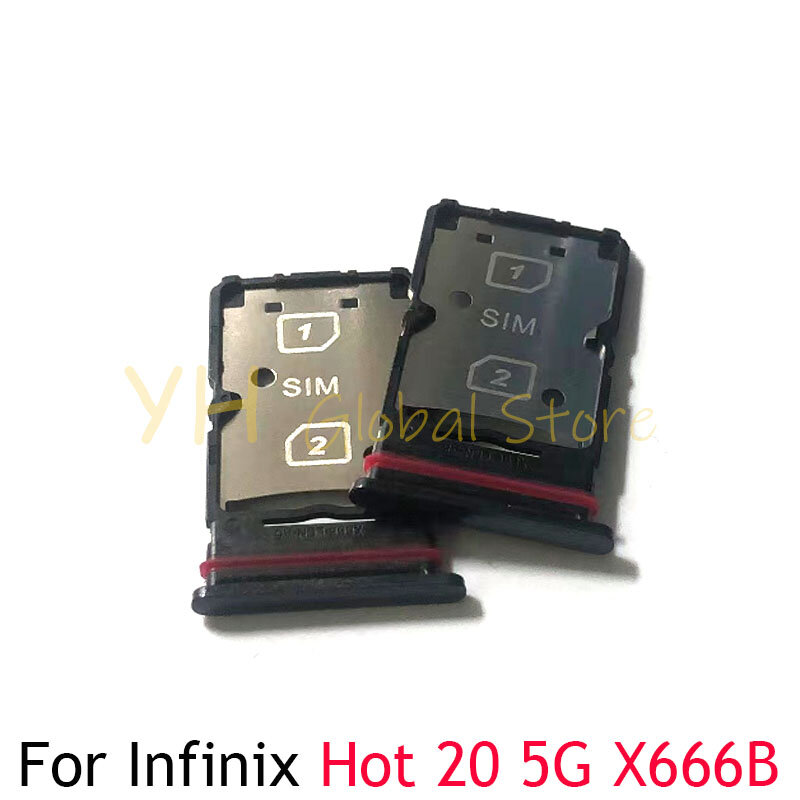 Pemegang kartu Sim, 10 buah untuk Infinix Hot 20S 20 4G 5G X6826 X666B X666 X6827 suku cadang perbaikan kartu Sim